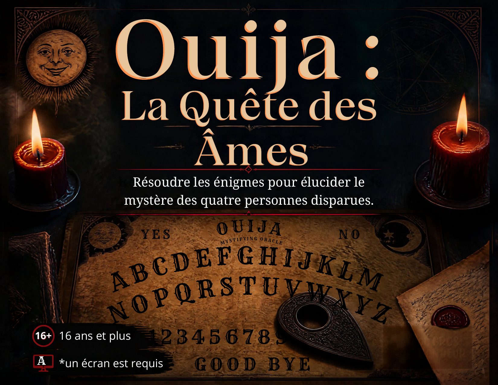 Ouija : La Quête des Âmes — Jeu d’enquête et d’énigmes pour l’Halloween (PDF à imprimer, 16+)